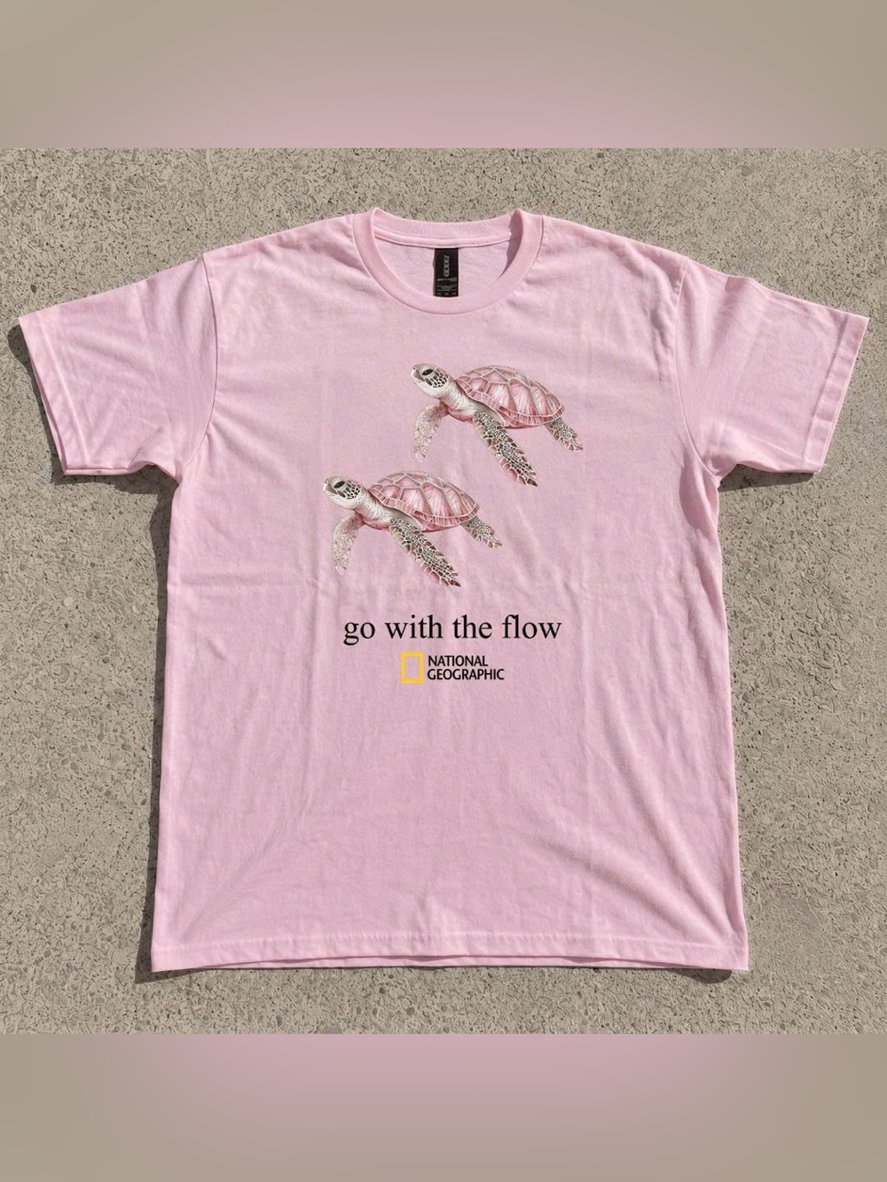 National Geographic Pink Kids One Piece Bodysuit with Turtle Graphic